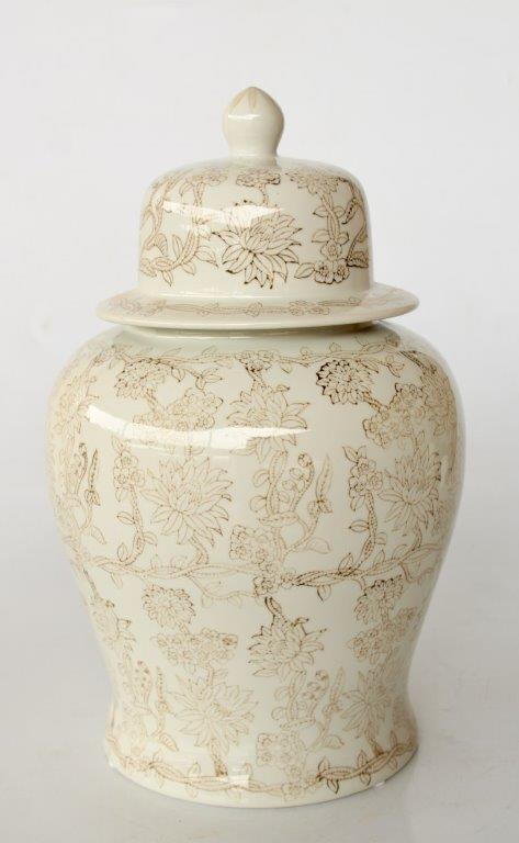 Cream & Brown Floral Pattern